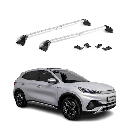 Dachträger Grundtäger für BYD Atto 3 2022-2025 100kg Aluminium Silber 2 tlg ABE OMAC DE