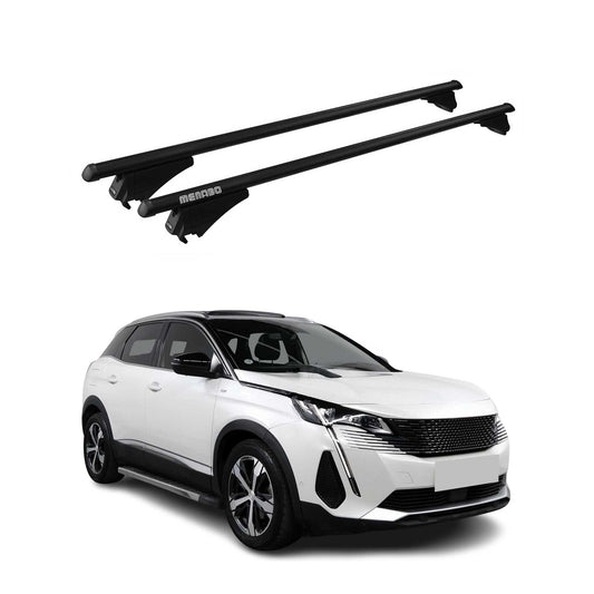 Menabo Dachträger Grundtäger für Peugeot 3008 2016-2020 Pre-FL 75kg Alu Schwarz OMAC DE