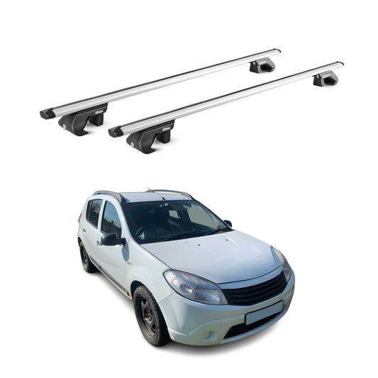 Dachträger Grundtäger für Dacia Sandero Stepway 2010-2017 90kg Alu Silber 2x ABE OMAC DE