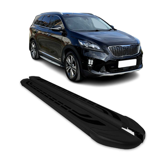 Trittbretter Schweller Seitenbretter für Kia Sorento FL II 2012-2015 Alu Schwarz OMAC DE