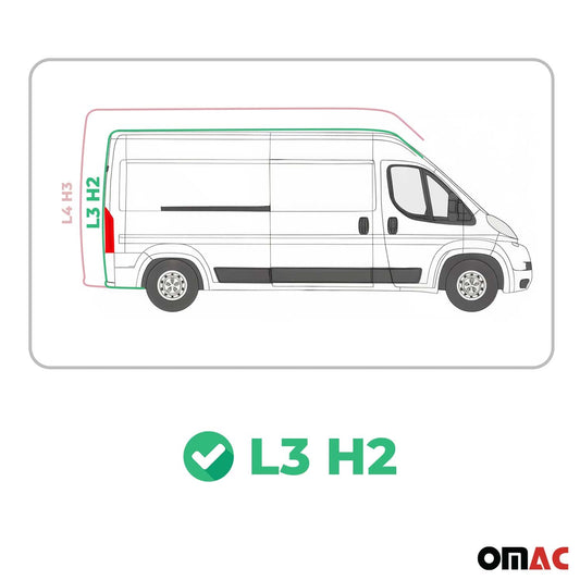 2006-2025 Fiat Ducato III Dachträger Gepäckträger L3 H2 Alu Silber 2 tlg