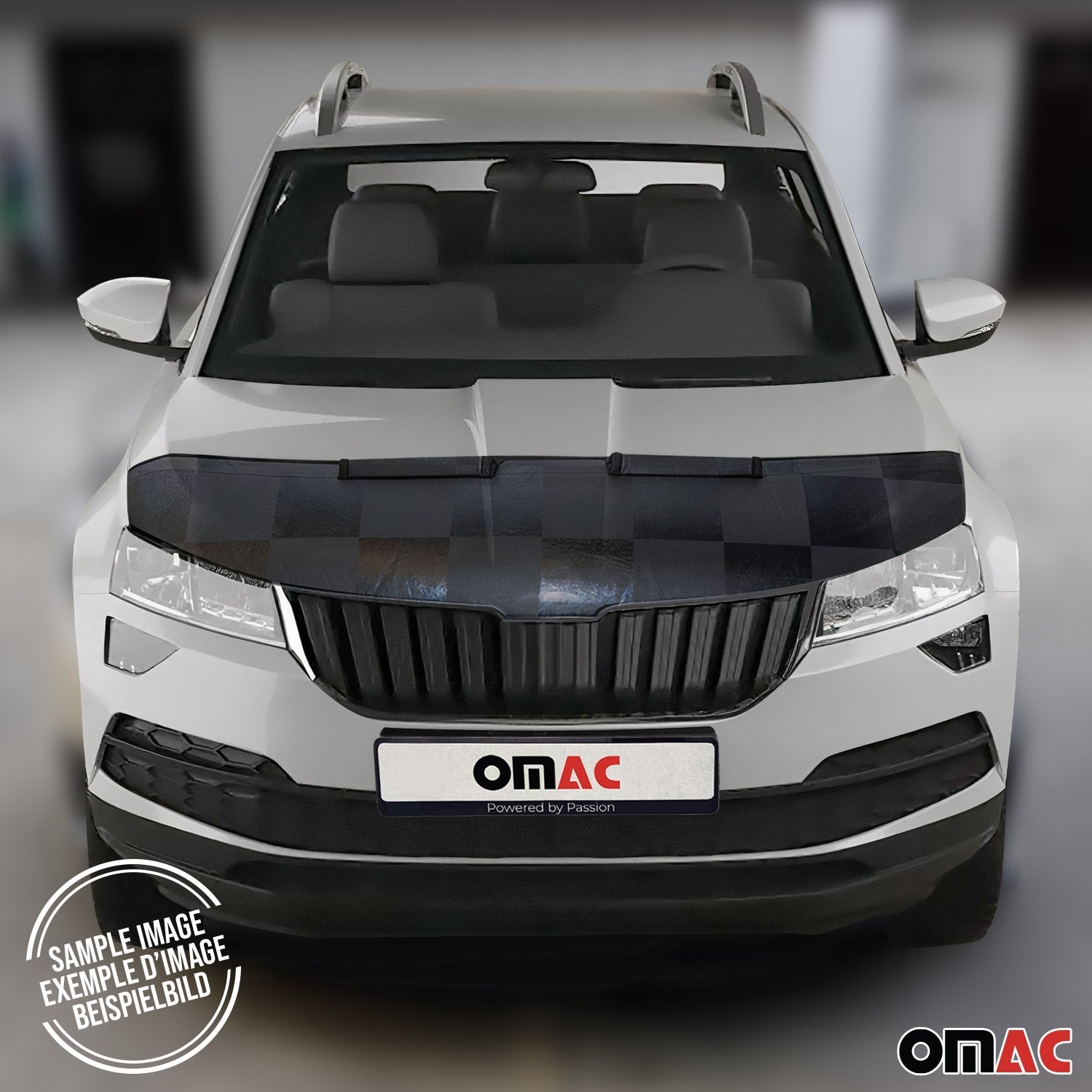 Haubenbra Steinschlagschutz Bonnet Bra für Ford Kuga I 2008-2012 Kariert Halb OMAC DE