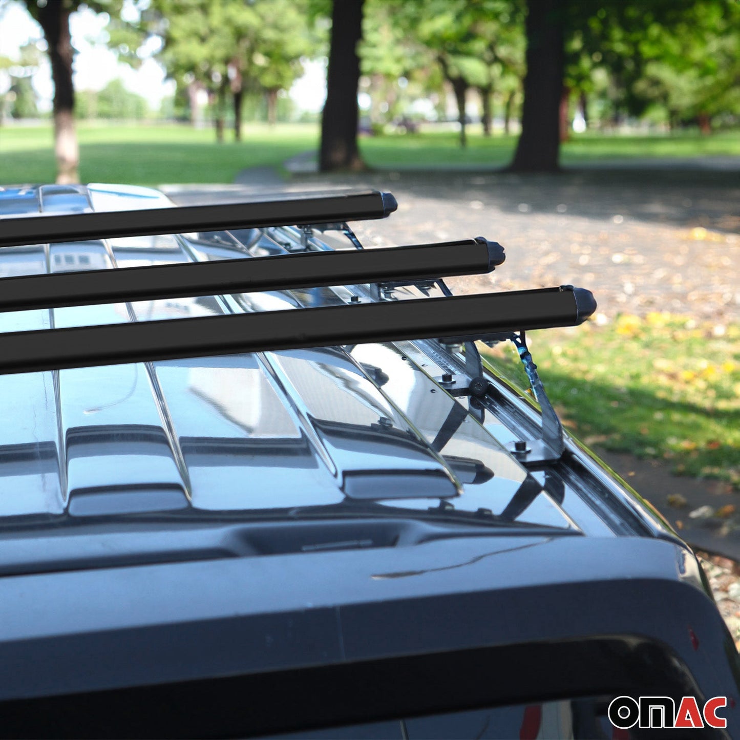 Dachträger Grundtäger für VW T7 Multivan 2021-2025 75kg Aluminium Schwarz 3 tlg OMAC DE