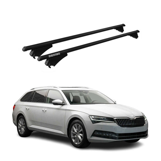 Menabo Dachträger für Skoda Superb mk3 Kombi 2015-2023 75kg Alu Schwarz 2x OMAC DE