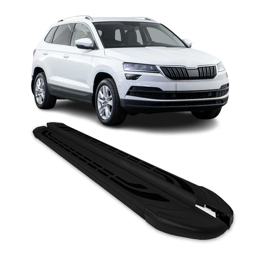 Trittbretter Seitenschweller für Skoda Karoq 2017-2025 Schwarz Aluminium 2 tlg - autoseifert.com