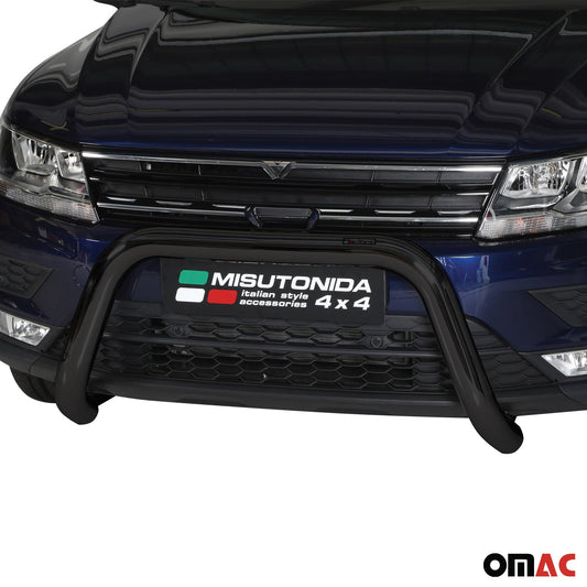 Frontbügel Frontschutzbügel für VW Tiguan mk2 2016-2024 ø76 Stahl Schwarz OMAC DE
