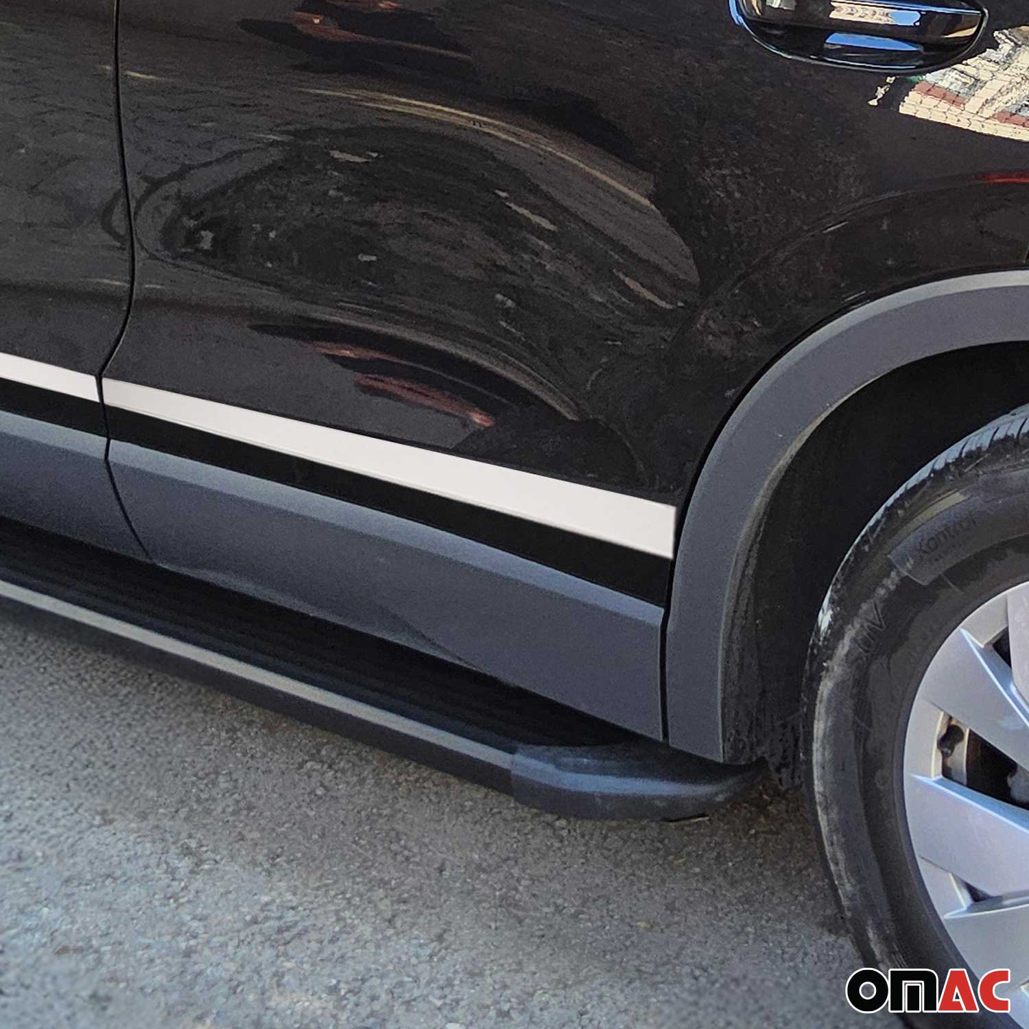 Seitentürleiste Türschutzleiste für VW Tiguan mk3 2024-2025 Edelstahl Chrom 4tlg OMAC DE