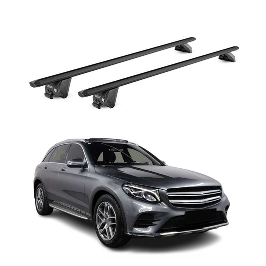 Dachträger Grundtäger für Mercedes GLC X253 2015-2022 100kg Alu Schwarz 2x ABE OMAC DE