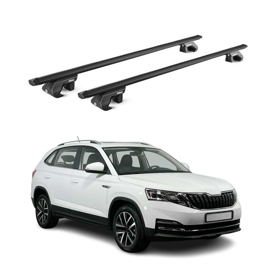 Dachträger Grundtäger für Skoda Kamiq 2019-2025 90kg Aluminium Schwarz 2 tlg ABE OMAC DE