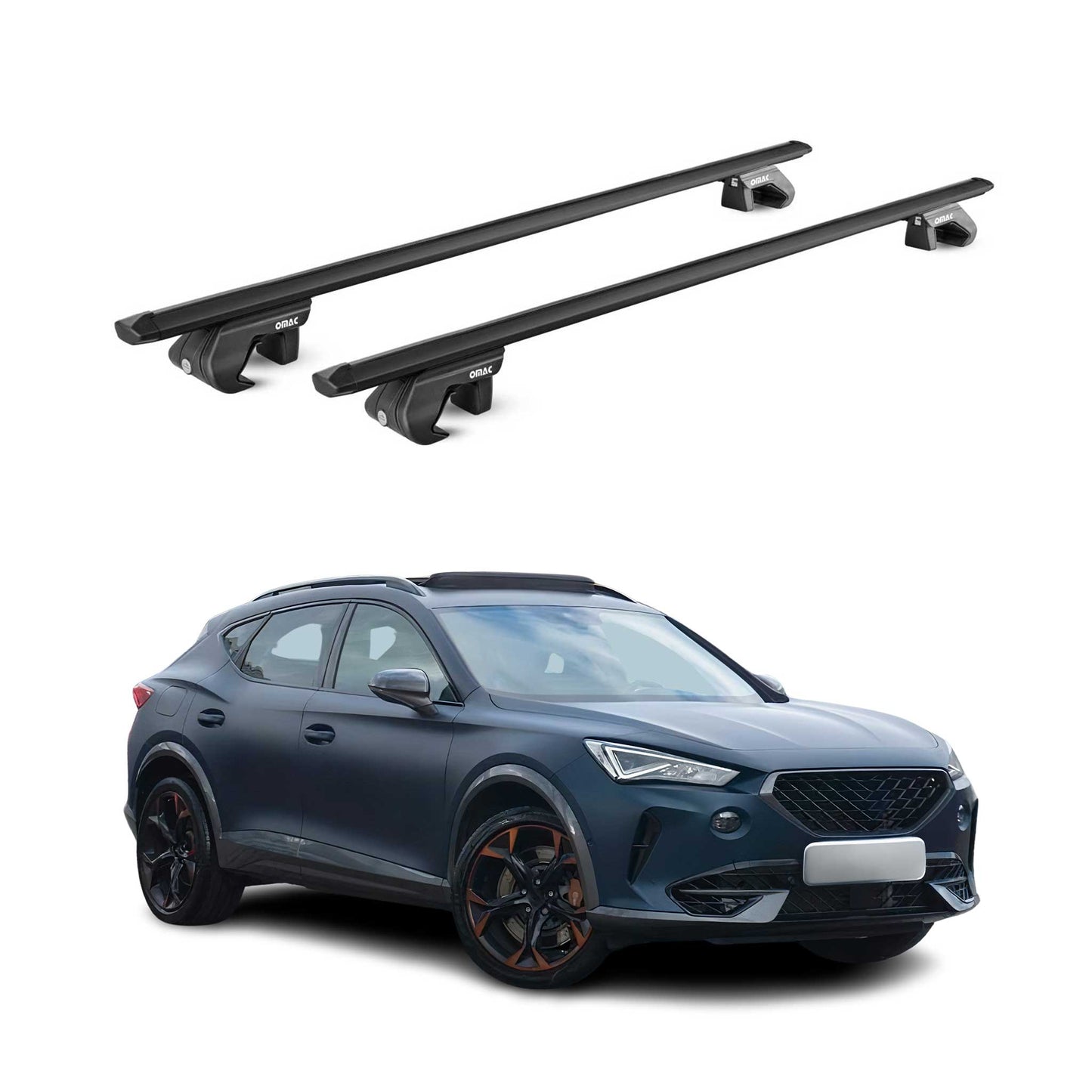 Dachträger Grundtäger für Cupra Formentor 2020-2025 90kg Alu Schwarz 2 tlg ABE OMAC DE