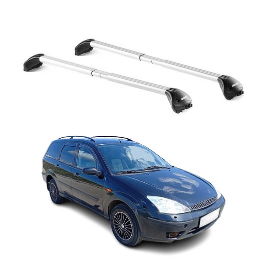 Dachträger für Ford Focus I II Kombi 1998-2011 5 tür 100kg Alu Silber 2x ABE OMAC DE
