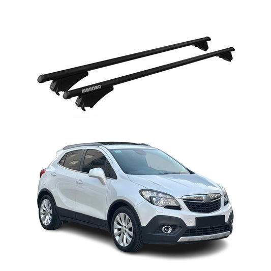 Menabo Dachträger Grundtäger für Opel Mokka \ Mokka X 2012-2019 75kg Alu Schwarz OMAC DE