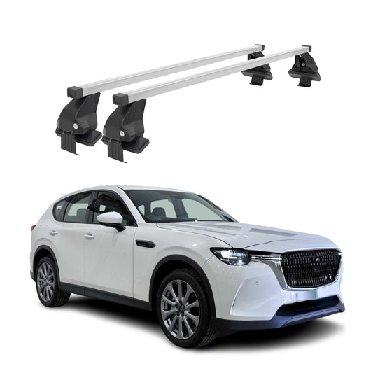 Menabo Dachträger Grundträger für Mazda CX-60 2022-2025 Stahl Grau 2tlg OMAC DE