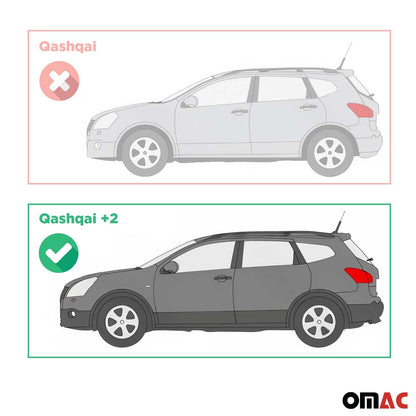 Trittbretter Seitenschutz für Nissan Qashqai +2 NJ10 2008-14 Stahl Schwarz Grau