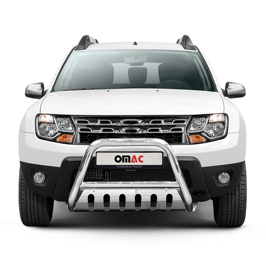 Frontbügel Frontschutzbügel für Dacia Duster 2010-2018 ABE Stahl Silber Glänzend OMAC DE