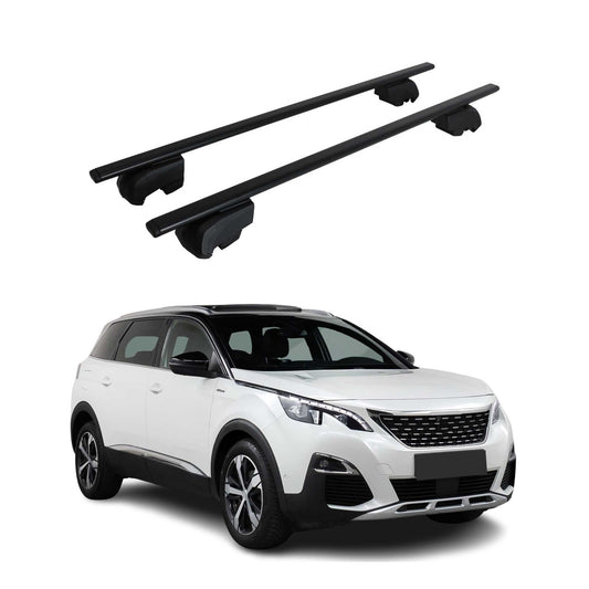Dachträger Grundtäger für Peugeot 5008 mk2 2017-2024 75kg Metall Schwarz 2 tlg OMAC DE