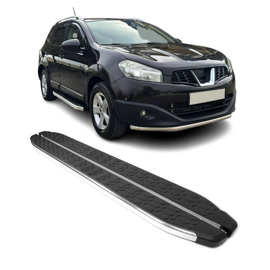 Trittbretter Seitenschutz für Nissan Qashqai +2 NJ10 2008-14 Stahl Schwarz Grau