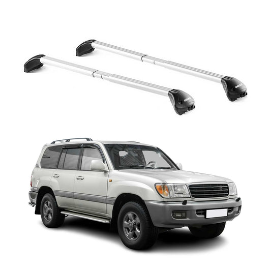 Dachträger für Toyota Land Cruiser 90 1996-2002 3 tür 100kg Alu Silber 2x ABE OMAC DE