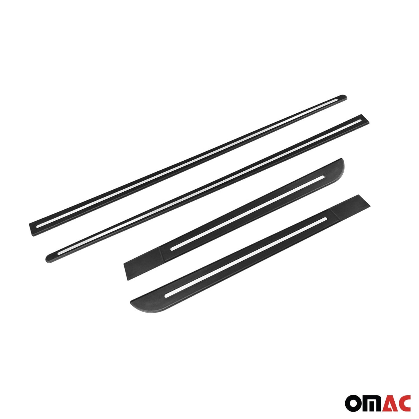 Seitentürleiste Türschutzleiste Universal Polypropylene Schwarz Chrome 4x OMAC DE