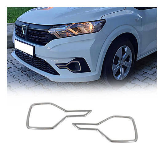 Nebelscheinwerfer Rahmen für Dacia Sandero 3 2021-2025 Edelstahl Chrom 2x OMAC DE