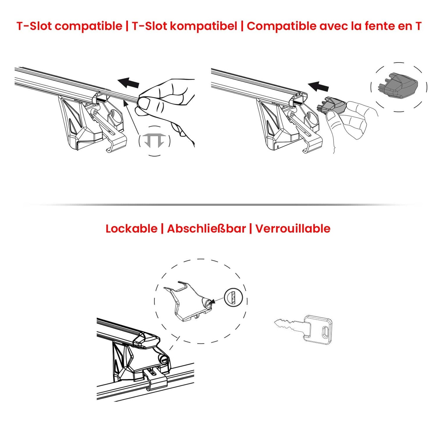 Dachträger Grundtäger für Audi Q3 mk2 2018-2025 100kg Aluminium Silber 2tlg ABE
