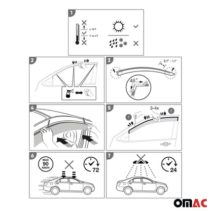 Windabweiser Regenabweiser für Lexus NX 200 2014-2021 Dunkel Acryl 4tlg