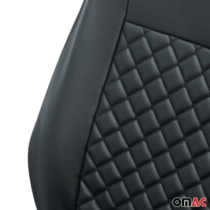 Sitzbezüge Schonbezüge für Mercedes Sprinter W906 2006-2018 Leder Schwarz 2+1 OMAC DE