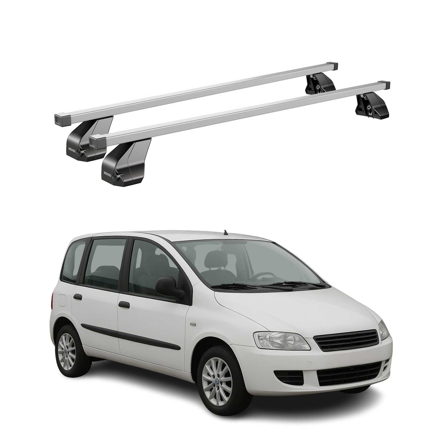 Menabo Dachträger Grundträger für Fiat Multipla 2004-2010 Facelift Stahl Grau 2x OMAC DE