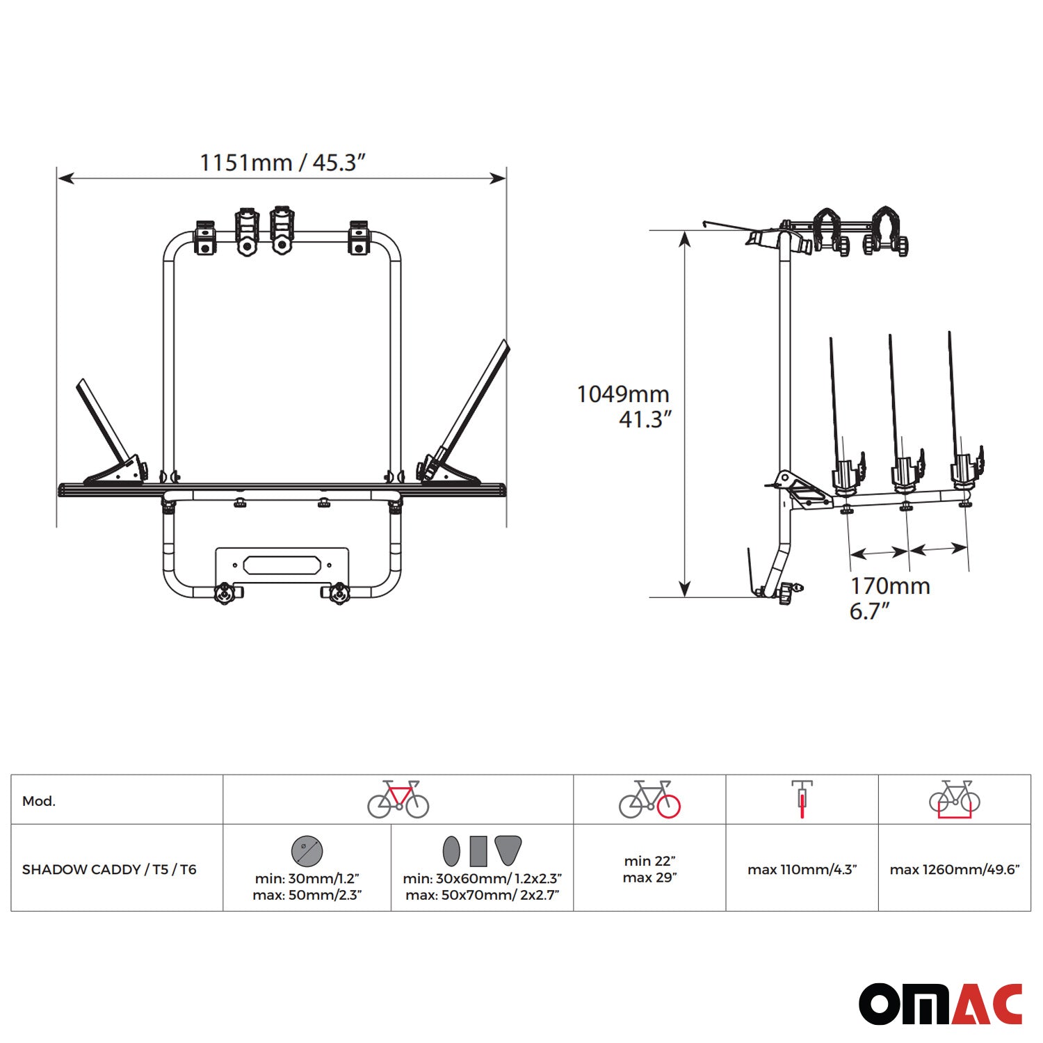 Menabo Fahrradträger für VW Transporter Multivan Caravelle T5 2003-2015 Alu OMAC DE