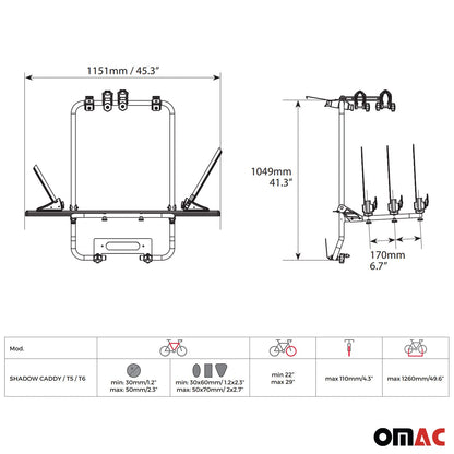 Menabo Fahrradträger für VW Transporter Multivan Caravelle T5 2003-2015 Alu OMAC DE