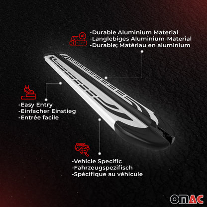 Trittbretter Schweller Seitenbretter für VW Tiguan Allspace 2016-2024 Alu Silber OMAC DE