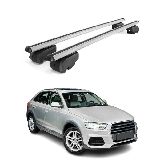 Dachträger Grundtäger für Audi Q3 mk1 2011-2018 75kg Alu Silber 2 tlg OMAC DE