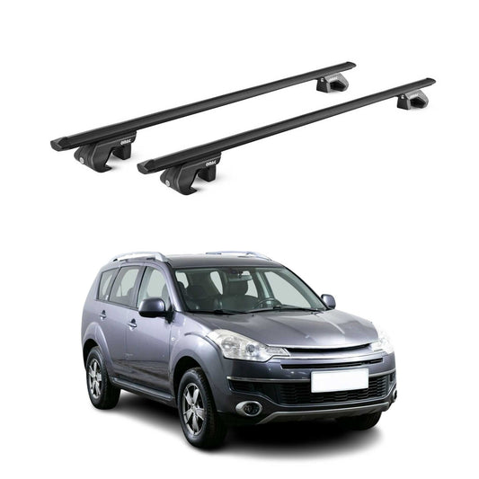 Dachträger Grundtäger für Citroen C-Crosser 2007-2012 5 tür 90kg Alu Schwarz ABE OMAC DE