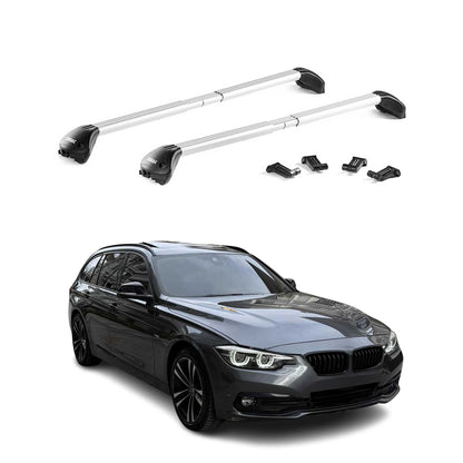 Dachträger Grundtäger für BMW 3er Touring F31 2012-2019 100kg Alu Silber 2x ABE OMAC DE