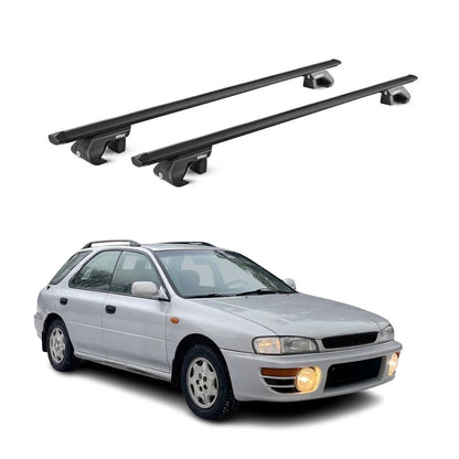 Dachträger für Subaru Impreza Kombi 1992-2011 5 tür 90kg Alu Schwarz 2x ABE OMAC DE