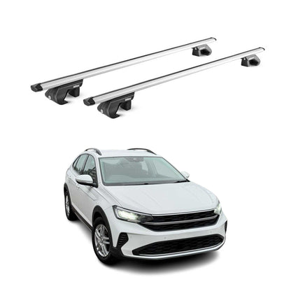 Dachträger Grundtäger für VW Taigo 2021-2025 90kg Aluminium Silber 2 tlg ABE OMAC DE