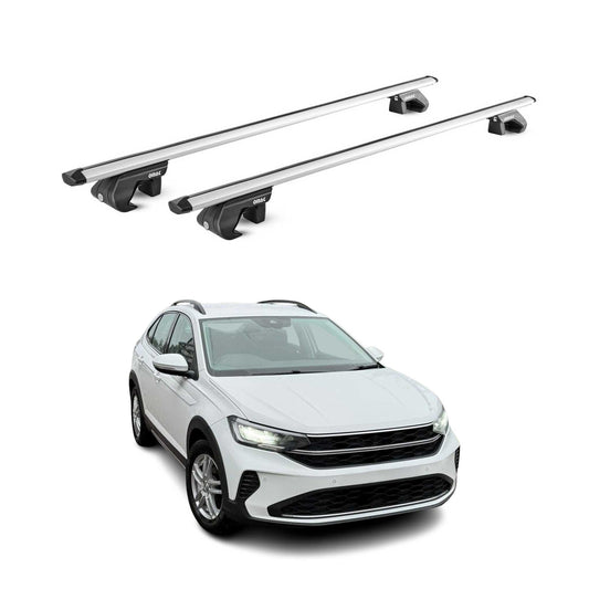 Dachträger Grundtäger für VW Taigo 2021-2025 90kg Aluminium Silber 2 tlg ABE OMAC DE
