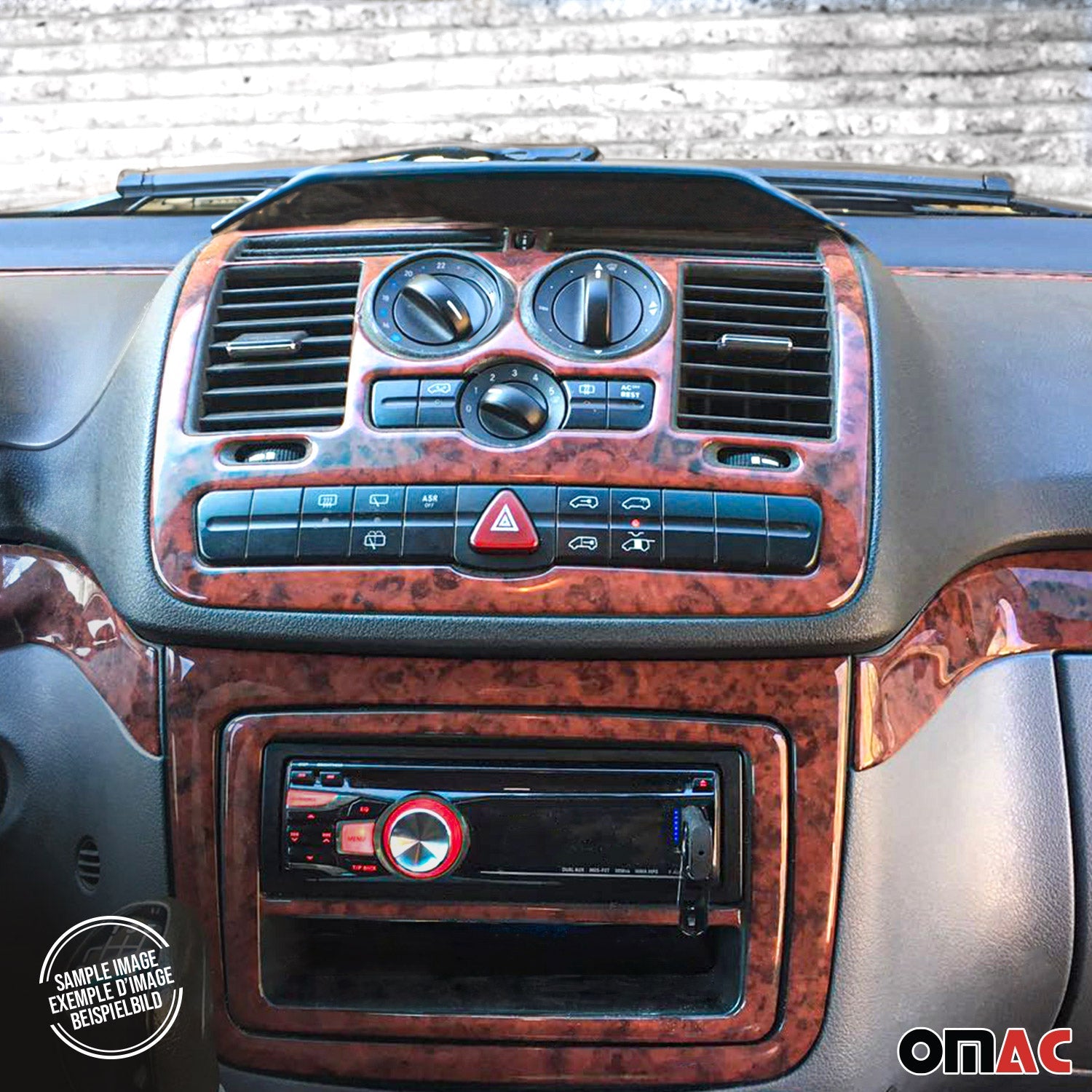 Mittelkonsole Cockpit Dekor für Passat 3B 1996-2005 26tlg Wurzelholz Optik OMAC DE