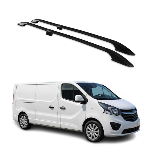 Dachreling Relingträger Alu für Opel Vivaro II 2014-2019 L2 LWB L2 Alu Schwarz OMAC DE