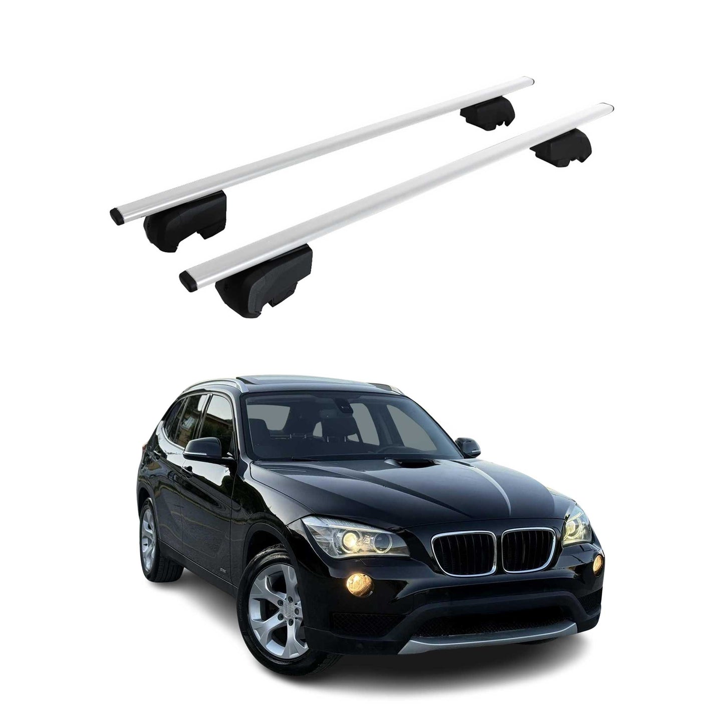 Dachträger Grundträger für BMW X1 2009-2015 Metall Silber ABE 2x OMAC DE