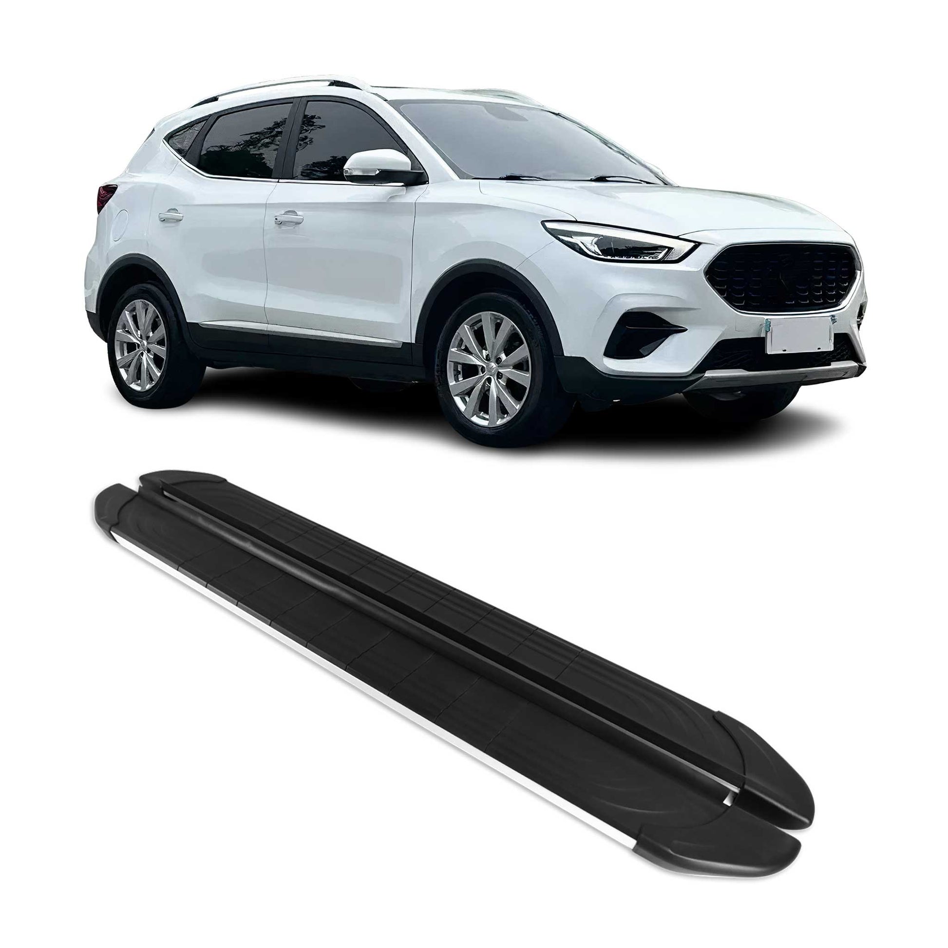 Seitenschweller Trittbretter für MG ZS 2018-2025 Silber Aluminium 2 tlg OMAC DE