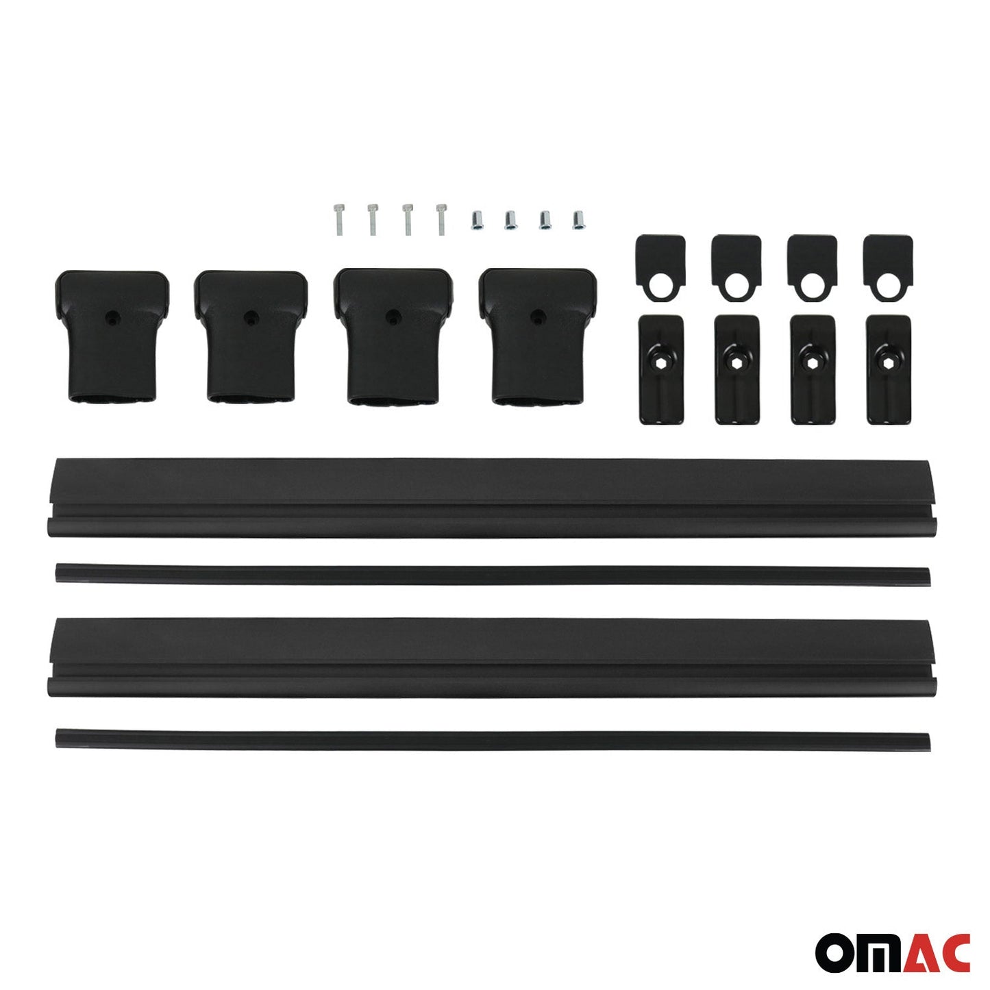 Dachträger Grundtäger für Fiat Fiorino 2007-2016 75kg Aluminium Schwarz 2 tlg OMAC DE