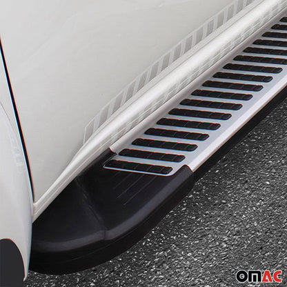 Trittbretter Seitenschweller Schweller für MG ZS-EV 2021-2025 Alu Grau 2 tlg