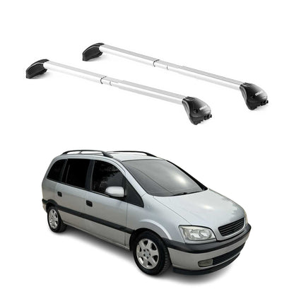 Dachträger Grundtäger für Opel Zafira A 1999-2005 5 tür 100kg Alu Silber 2x ABE OMAC DE