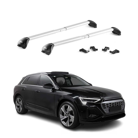 Dachträger Grundtäger für Audi e-Tron 2018-2025 100kg Aluminium Silber 2 tlg ABE OMAC DE