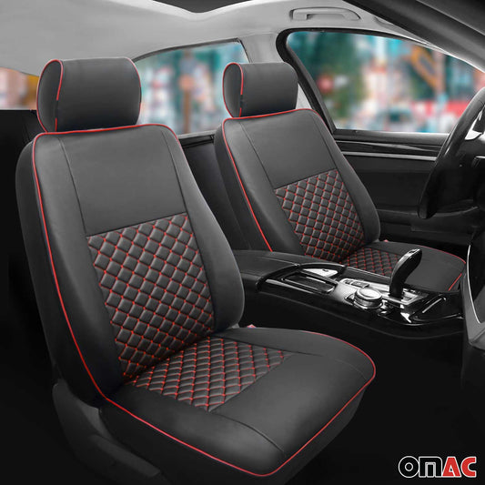 Sitzbezüge Schonbezüge für Mercedes Vito W639 2003-2014 Kunstleder Schwarz Rot OMAC DE