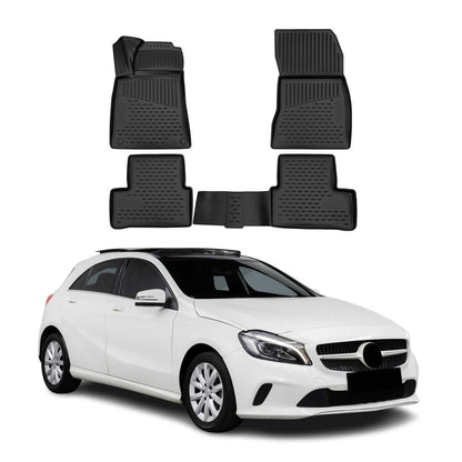 OMAC Fußmatten für Mercedes A Klasse W176 2015-2018 TPE Automatten Schwarz 4tlg OMAC DE