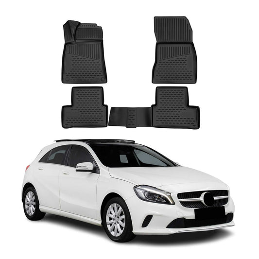 OMAC Fußmatten für Mercedes A Klasse W176 2015-2018 TPE Automatten Schwarz 4tlg OMAC DE