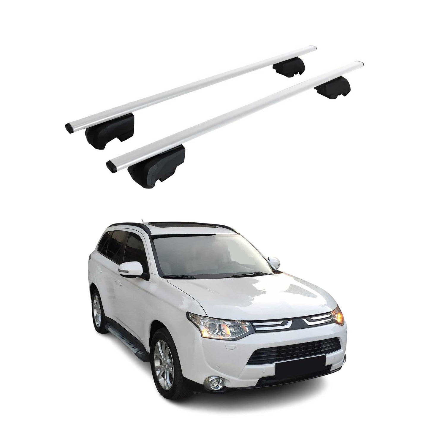 Dachträger Grundträger für Mitsubishi Outlander 2012-2020 Metall Silber ABE 2x OMAC DE