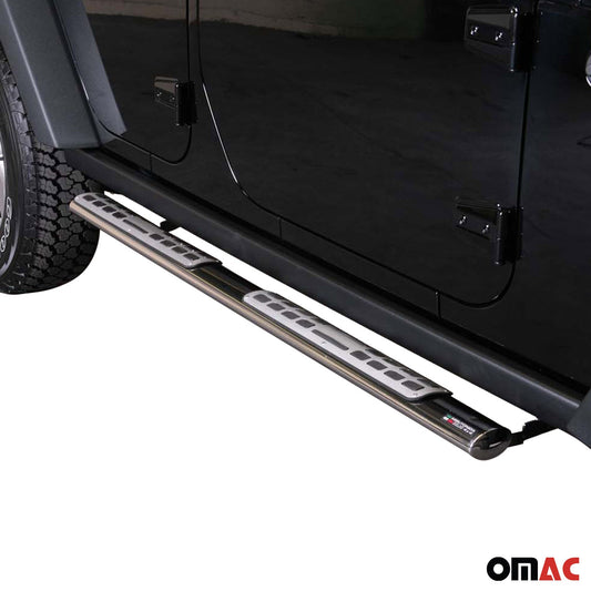 Stahl Seitenschweller Schwellerrohre für Jeep Wrangler 2007-2018 Silber OMAC DE